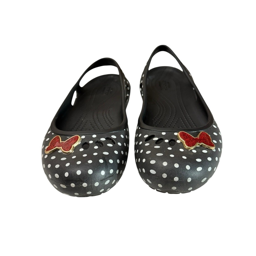 Limited Edition Disney Crocs Kadee Minnie Mouse Polka‎ Dot Red Bow WMS Sz 11